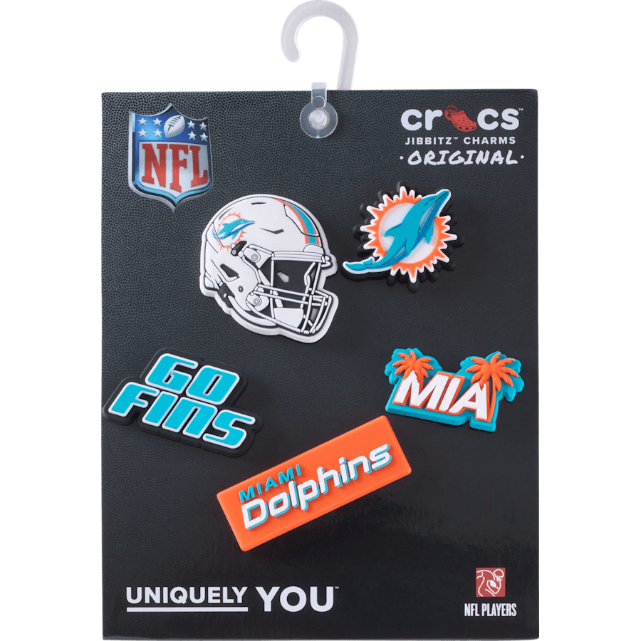 NFL Miami Dolphins 5 Pack Jibbitz Shoe Charm