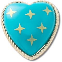 Turquoise and Gold Heart Jibbitz™ charms