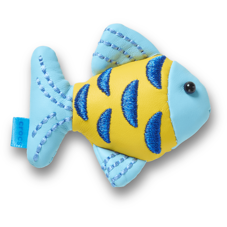 Blue and Gold Sparkle Fish Jibbitz™ charms