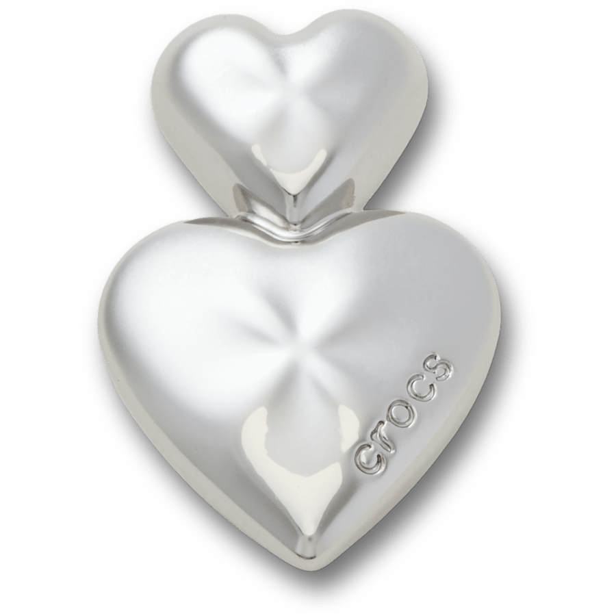 Silver Double Heart Jibbitz™ charms