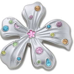 Silver Meta Gem Flower Jibbitz™ charms