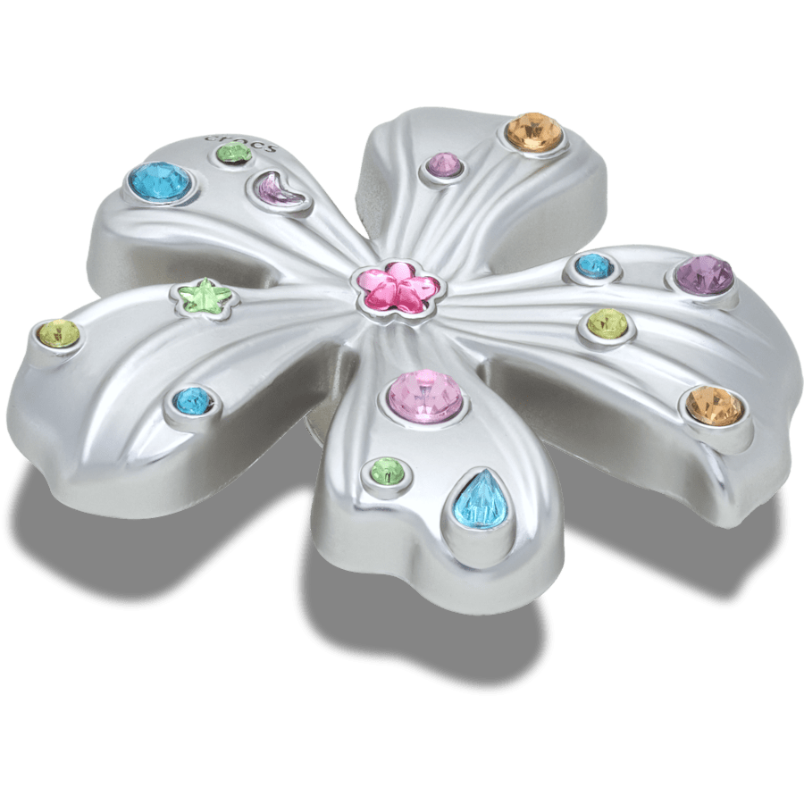 Silver Meta Gem Flower Jibbitz™ charms