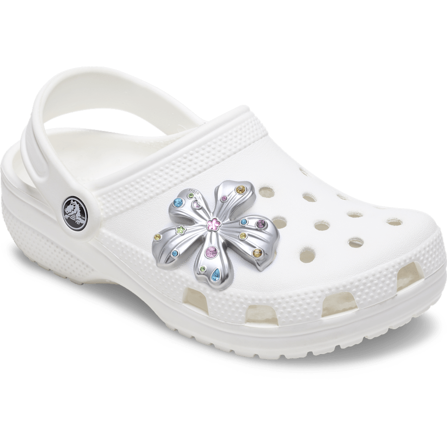 Silver Meta Gem Flower Jibbitz™ charms