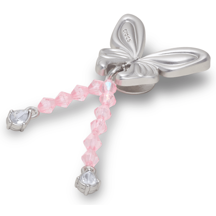 Silver Beaded Meta Butterfly Jibbitz™ charms