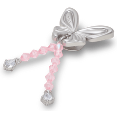 Silver Beaded Meta Butterfly Jibbitz™ charms