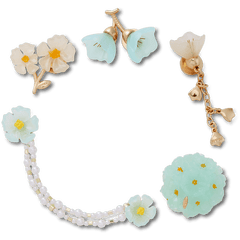 Blue Dainty Floral 5 Pack Jibbitz™ charms