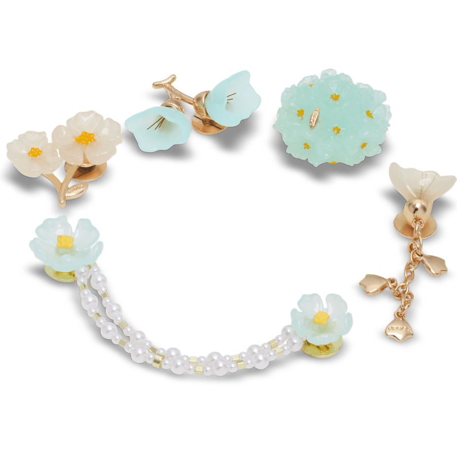 Blue Dainty Floral 5 Pack Jibbitz™ charms