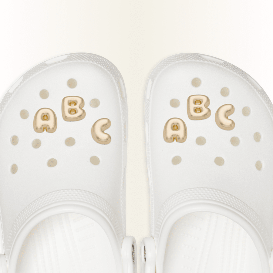Gold Bubble Letter A-Z Jibbitz™ charms