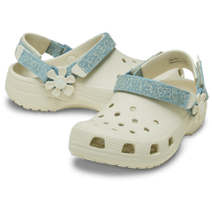 Kids’ Classic Denim Flower Adjustable Backstrap Clog