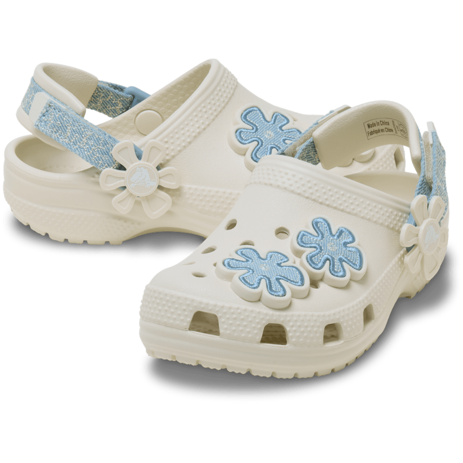 Toddler Classic Denim Flower Adjustable Backstrap Clog