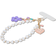 Beaded Heart Flower Phone Wristlet