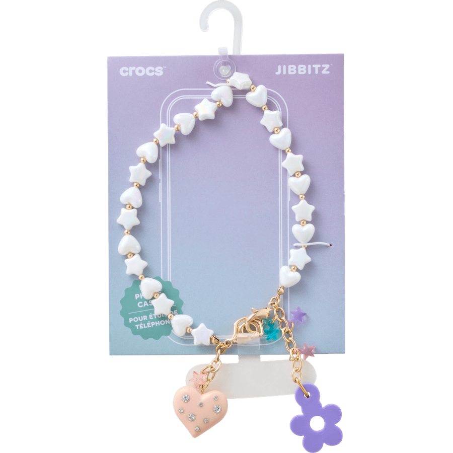 Beaded Heart Flower Phone Wristlet
